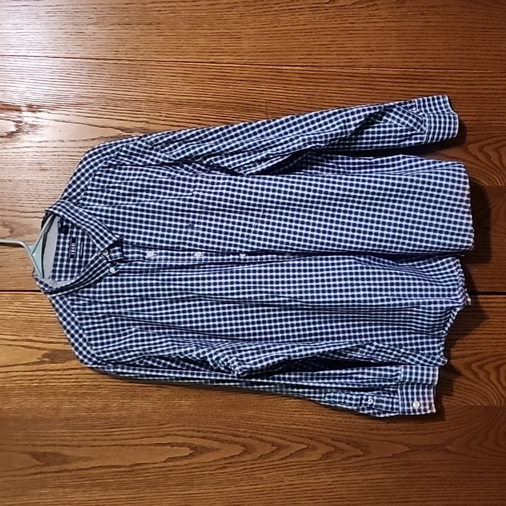 IZOD  Long Sleeve Dress shirt, Suze XXL, Blue checkered